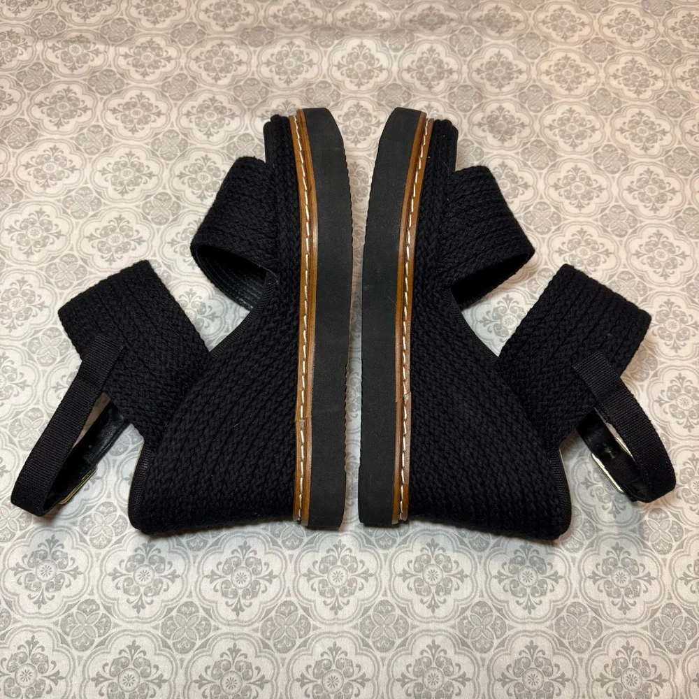 Castañer Jimena Black Espadrille Wedge Sandals Size 39